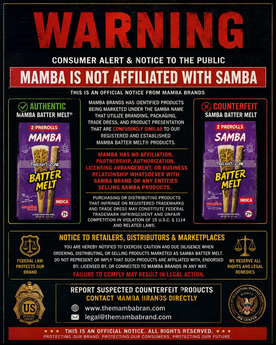 Official Consumer Notice: Mamba Is Not Affiliated With Samba
