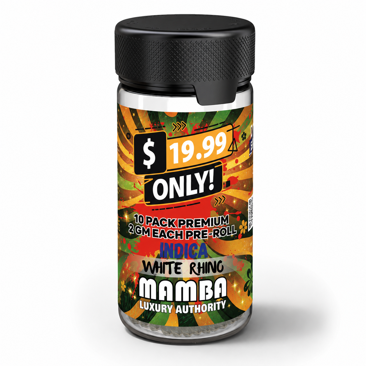 $19.99-Mamba Pre Roll-White Rhino (Indica)
