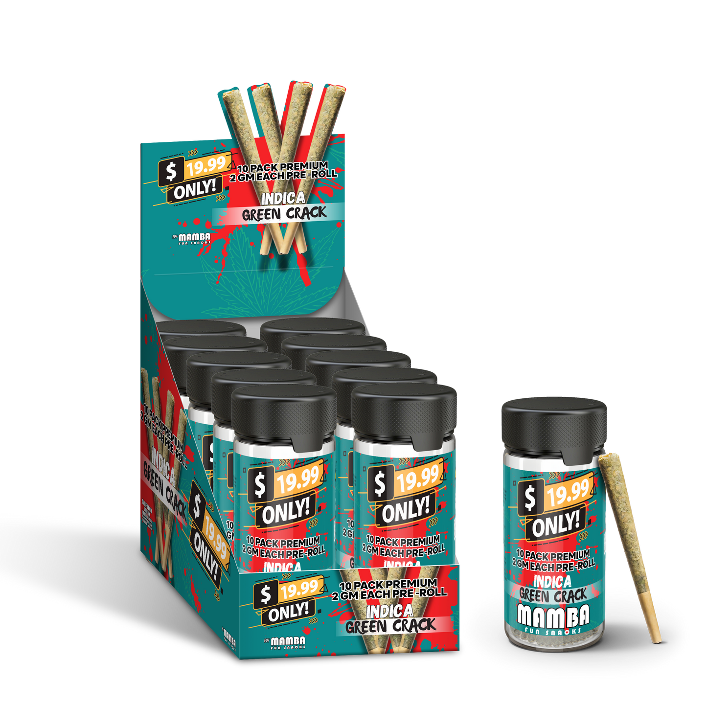 $19.99-Mamba Pre Roll-Green Crack (Indica)